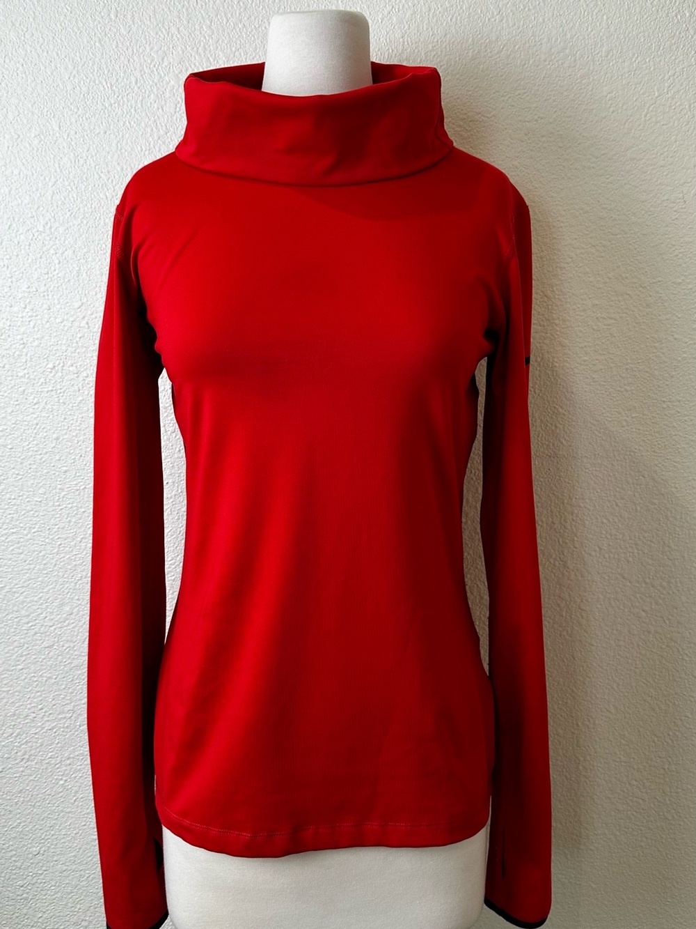 Nike Red Cowl-Neck Long Sleeve Women's Sweater